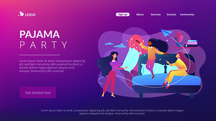 Image showing Pajama party concept landing page.