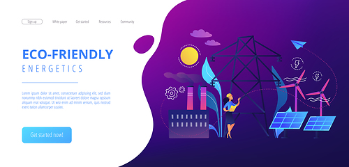 Image showing Alternative energy concept landing page.