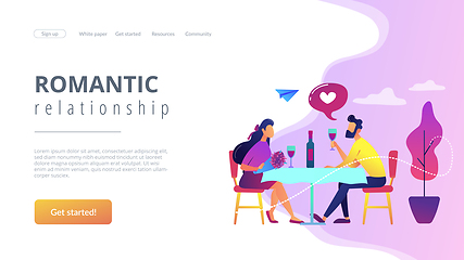 Image showing Romantic date concept landing page.