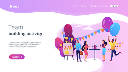 Image showing Corporate party concept landing page.