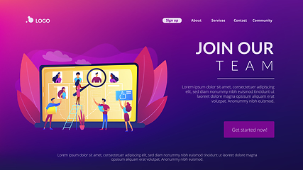 Image showing Wanted employees concept landing page