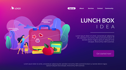 Image showing Kids lunch box concept landing page.