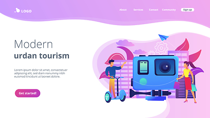 Image showing City segway tour concept landing page.