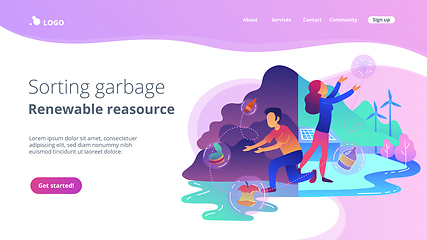 Image showing Sorting garbage and renewable resourse landing page.