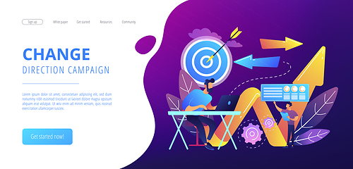 Image showing Business direction concept landing page.