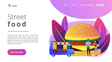 Image showing Street food concept landing page.