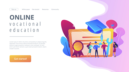 Image showing Vocational education concept landing page.