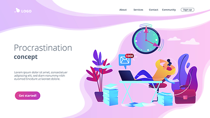 Image showing Procrastination concept landing page.