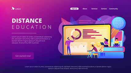 Image showing Distance learning concept landing page.