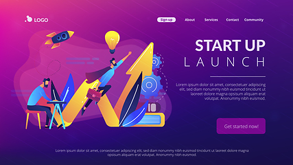 Image showing Start up launch concept landing page.