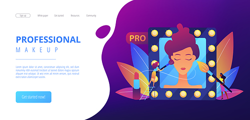 Image showing Professional makeup concept landing page.