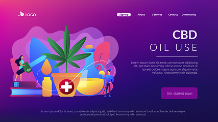 Image showing Hemp seed oil concept landing page.