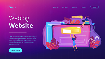 Image showing Bloging concept landing page.