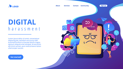 Image showing Internet trolling concept landing page.