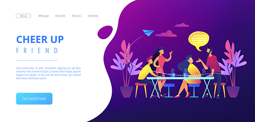 Image showing Friends meeting concept landing page.