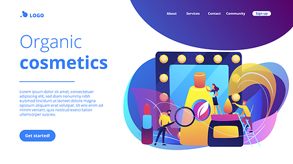 Image showing Organic cosmetics concept landing page.