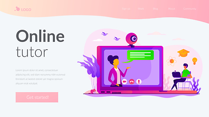 Image showing Online tutor landing page template