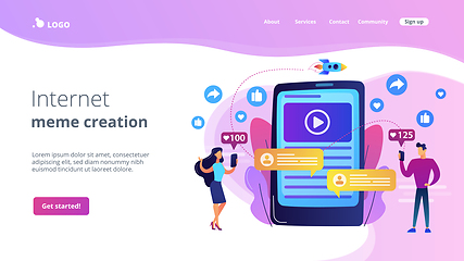 Image showing Viral content concept landing page