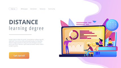 Image showing Distance learning concept landing page.