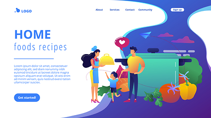 Image showing Home cooking concept landing page.