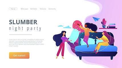 Image showing Pajama party concept landing page.