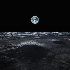 Image showing view to our planet earth from moon