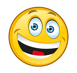 Image showing typical laughing yellow smilie