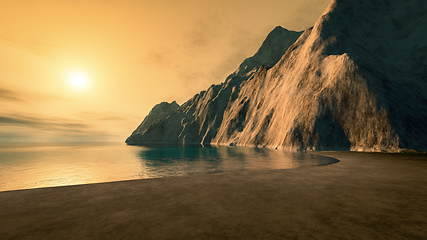 Image showing beautiful fantasy landscape sunset scenery
