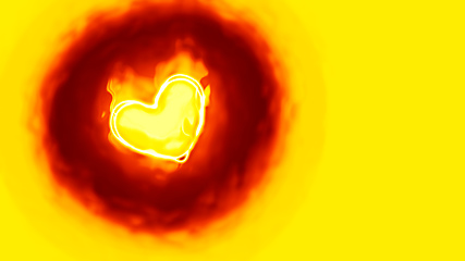 Image showing heart in flames background