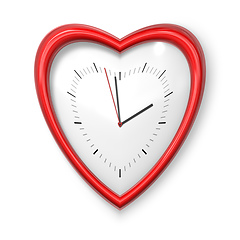 Image showing red heart shape clock