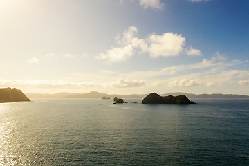 Image showing aerial view of Hahei Beach New Zealand