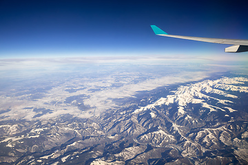 Image showing flight over Asia Alps