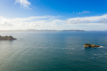 Image showing aerial view of Hahei Beach New Zealand