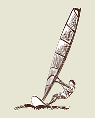 Image showing Windsurfing sketch