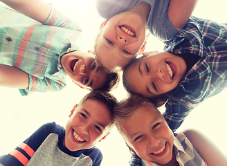 Image showing group of happy children faces in circle