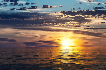 Image showing ocean sunset