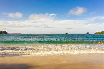 Image showing aerial view of Hahei Beach New Zealand