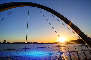 Image showing Perth sunset scenery with bridge