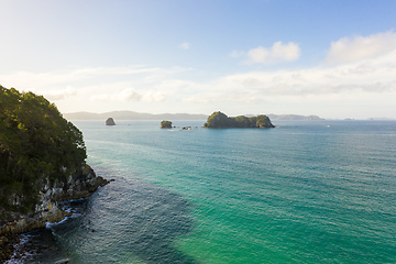 Image showing aerial view of Hahei Beach New Zealand