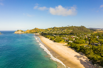 Image showing aerial view of Hahei Beach New Zealand