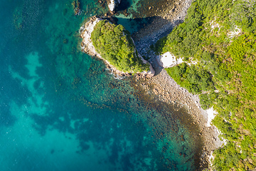 Image showing aerial view of Hahei Beach New Zealand