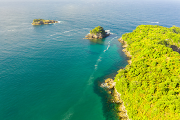 Image showing aerial view of Hahei Beach New Zealand