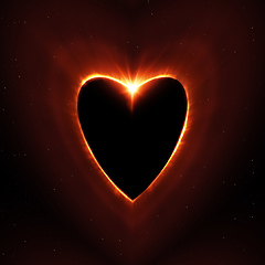 Image showing heart shape sun eclipse