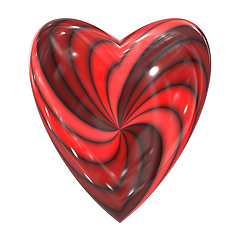 Image showing red heart swirl glass sphere