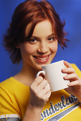 Image showing Girl with cup