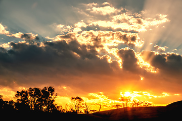 Image showing beautiful sunset in the Australia outback