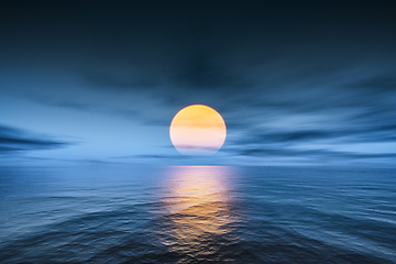 Image showing great sunset over the ocean