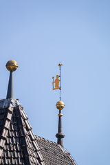 Image showing golden figure on a roof top of Calw Germany