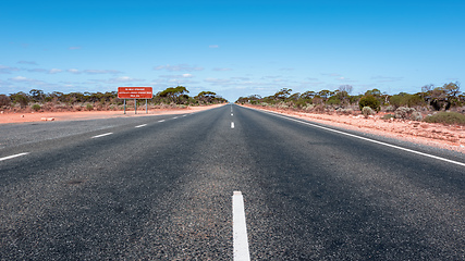 Image showing longest straight road in Australia