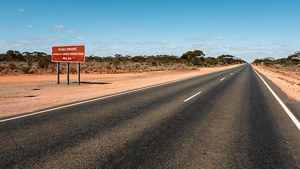 Image showing longest straight road in Australia